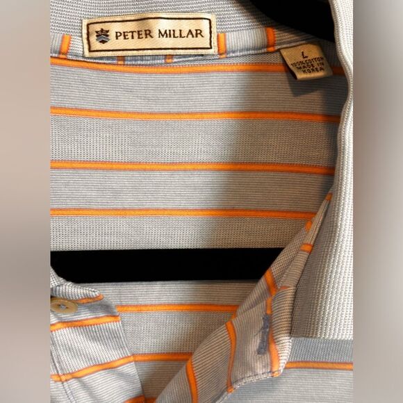 Peter Millar Striped Polo Men's Size Large - Picture 2 of 4